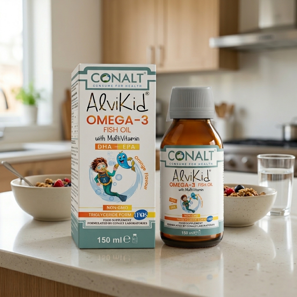Conalt AlviKid Omega-3 Liquid – IFOS Certified Fish Oil & Multivitamin in Triglyceride Form (150ml) - Image 2