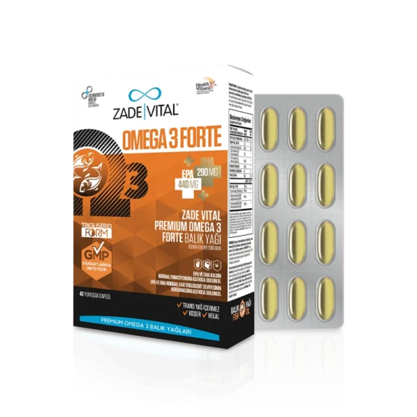 Zade Vital Premium Omega-3 Forte Fish Oil – 60 Softgel Capsules