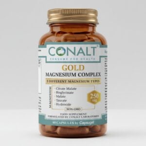 Alternative view of كونالت جولد مغنيسيوم كومبلكس (Conalt Gold Magnesium) – 5 أنواع مغنيسيوم منها البيسجليسينات والمالات (60 كبسولة)