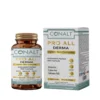 Conalt Pro All Derma bottle (30 capsules) highlighting "Hydro Skin Complex" and logos for Prolastin, Collactive, and Collagen hm.
