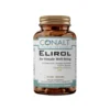 Conalt Elirol bottle (30 enteric capsules) labeled "For Female Well-Being" showing woman silhouette and ingredient list.