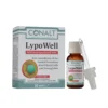Conalt LypoWell 30ml bottle with dropper, featuring a graphic of a microencapsulated iron molecule and red blood cell benefits.