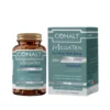 Conalt MegaTen MAN 50+ bottle (30 capsules) highlighting "Postbiotic 10 Billion CFUs" and MecobalActive logo.