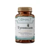 Conalt Tyronium bottle (60 capsules) featuring a butterfly logo (thyroid symbol), labeled L-Tyrosine & Selenium.