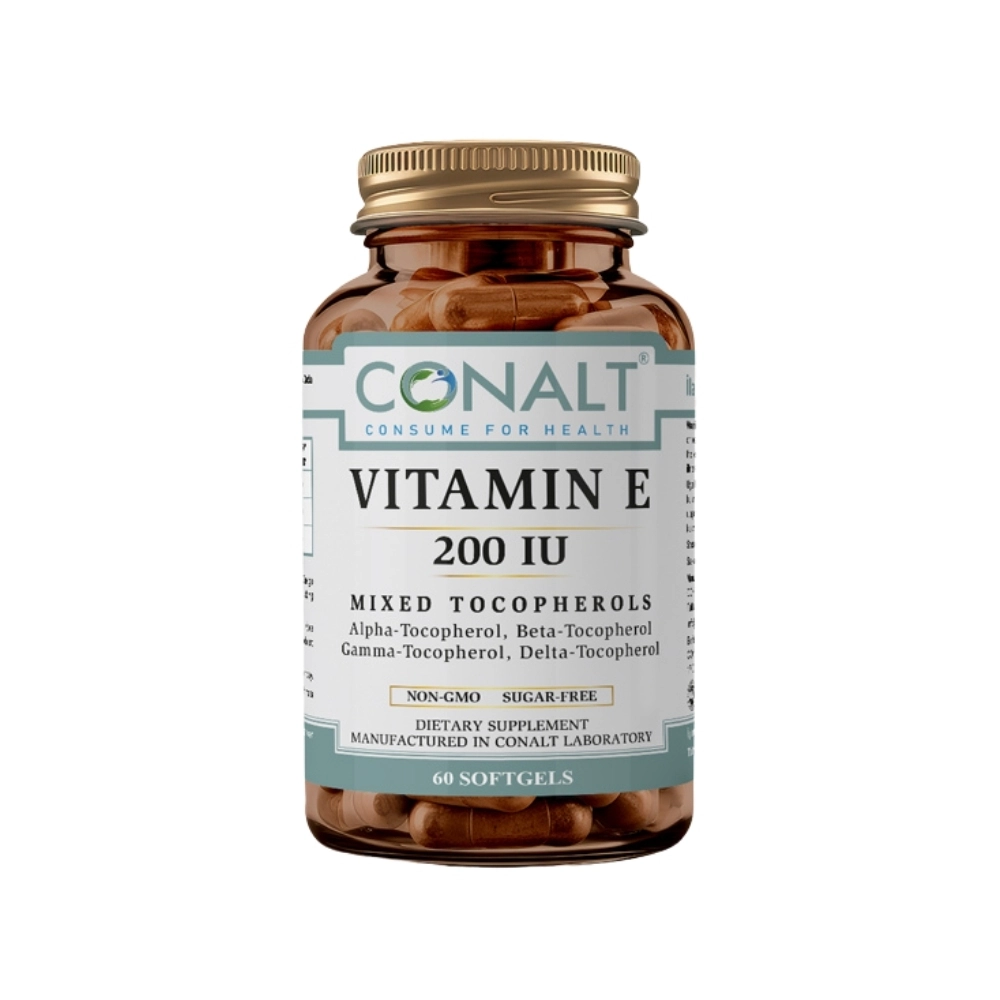 CONALT Vitamin E 200 IU Mixed Tocopherols supplement bottle